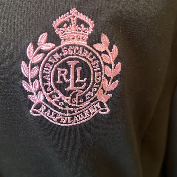 LRL Ralph Lauren Black Pink Stripe Durable Coat Jacket Cowl Collar Size XL - Picture 3 of 6